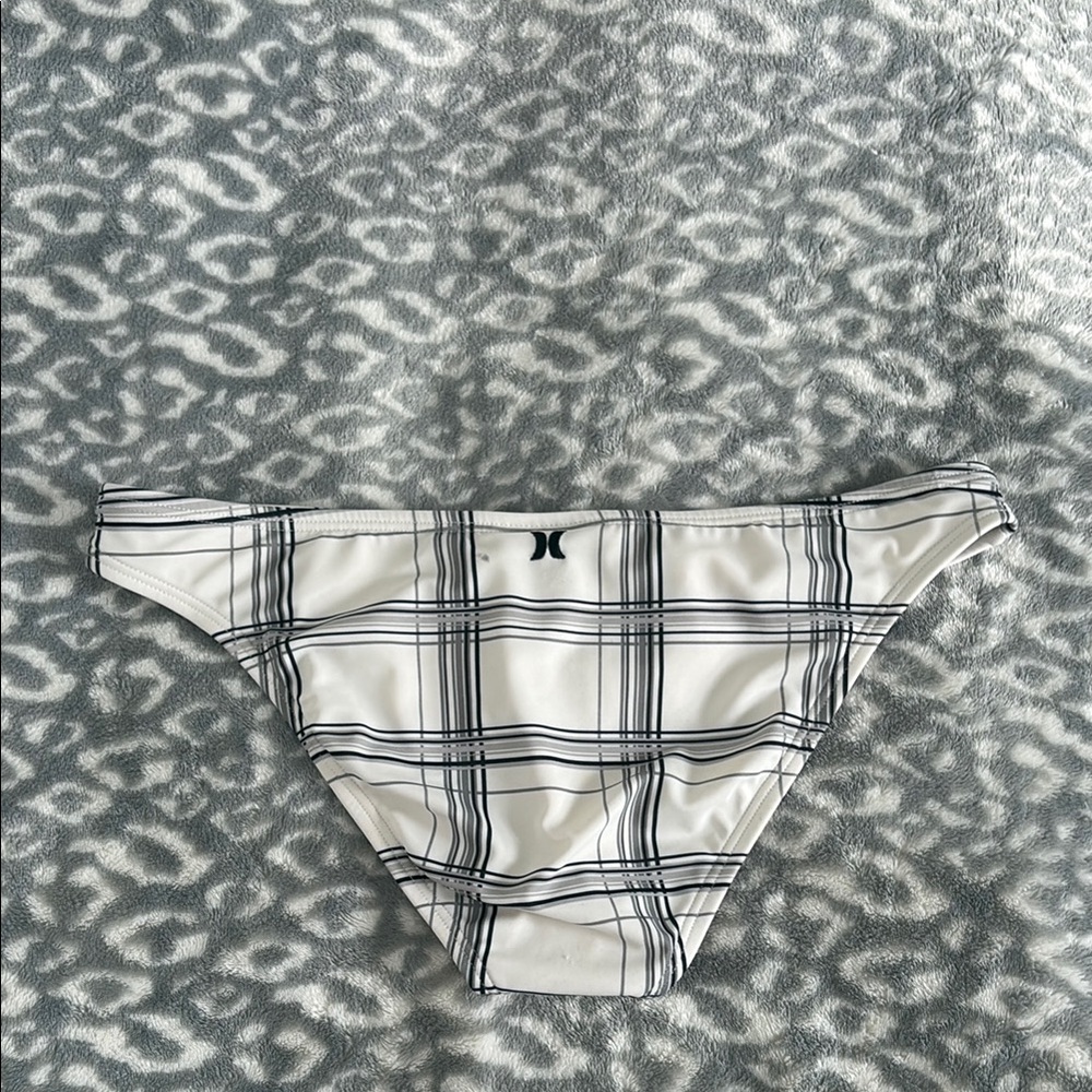 Hurley Black and White Checkered Bikini Bottom